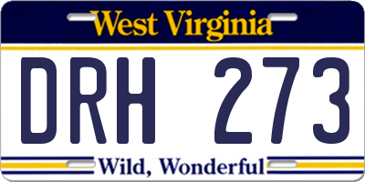 WV license plate DRH273