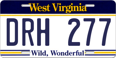 WV license plate DRH277