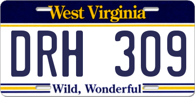 WV license plate DRH309