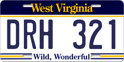 WV license plate DRH321