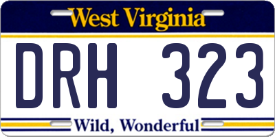 WV license plate DRH323