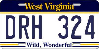 WV license plate DRH324