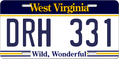 WV license plate DRH331