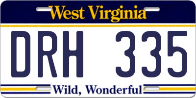 WV license plate DRH335