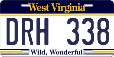WV license plate DRH338