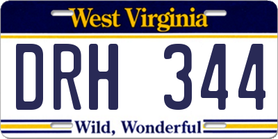 WV license plate DRH344