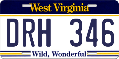 WV license plate DRH346