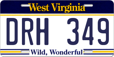 WV license plate DRH349