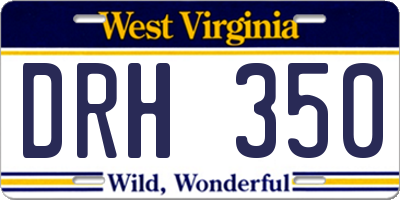 WV license plate DRH350