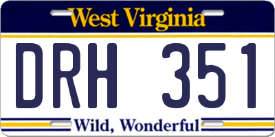 WV license plate DRH351