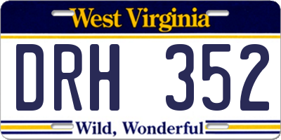 WV license plate DRH352