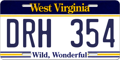 WV license plate DRH354