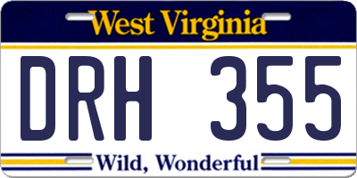 WV license plate DRH355