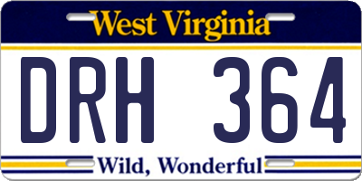 WV license plate DRH364