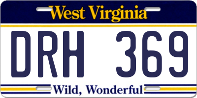 WV license plate DRH369