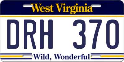 WV license plate DRH370