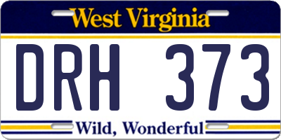 WV license plate DRH373
