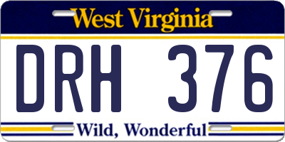 WV license plate DRH376
