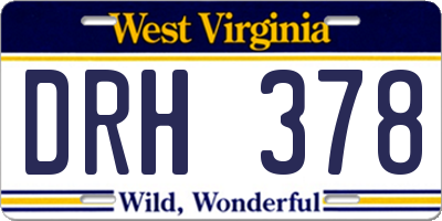 WV license plate DRH378