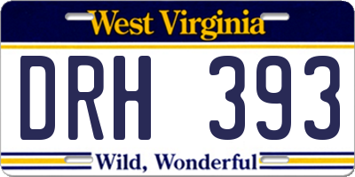 WV license plate DRH393