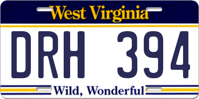 WV license plate DRH394