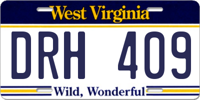 WV license plate DRH409