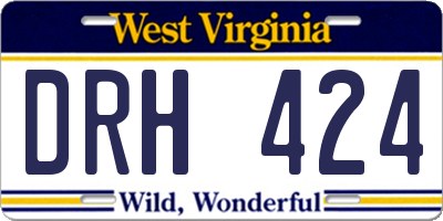 WV license plate DRH424