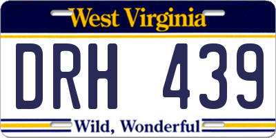 WV license plate DRH439