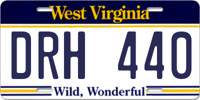 WV license plate DRH440