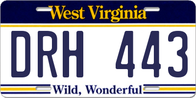 WV license plate DRH443