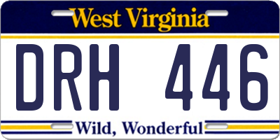 WV license plate DRH446