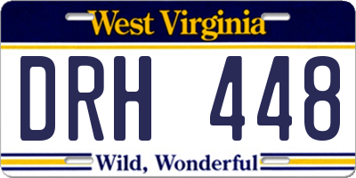 WV license plate DRH448