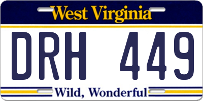 WV license plate DRH449
