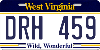 WV license plate DRH459