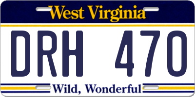 WV license plate DRH470