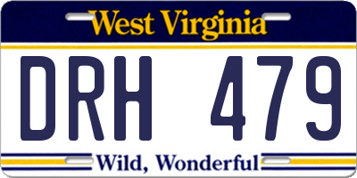 WV license plate DRH479
