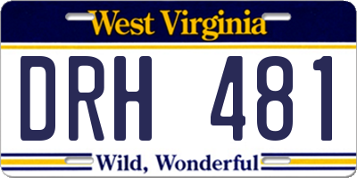 WV license plate DRH481