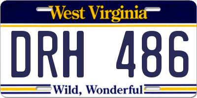 WV license plate DRH486