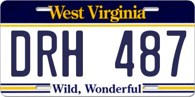 WV license plate DRH487