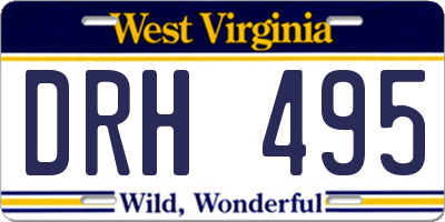 WV license plate DRH495