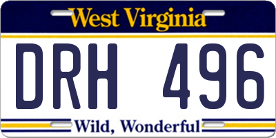 WV license plate DRH496