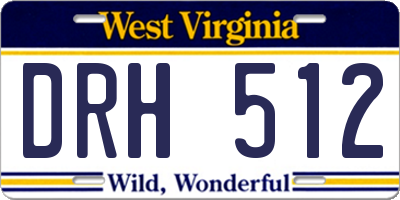 WV license plate DRH512