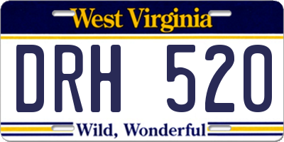 WV license plate DRH520