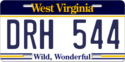 WV license plate DRH544