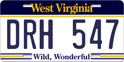 WV license plate DRH547