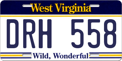 WV license plate DRH558