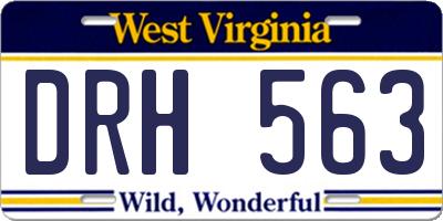 WV license plate DRH563