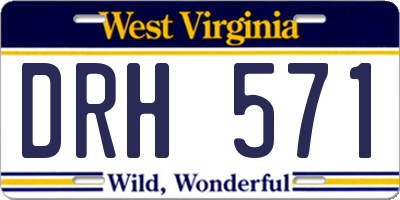 WV license plate DRH571