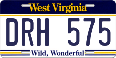 WV license plate DRH575