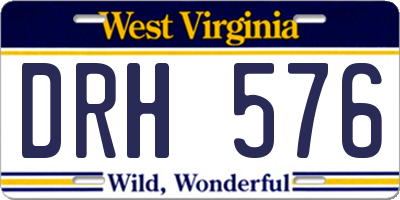 WV license plate DRH576